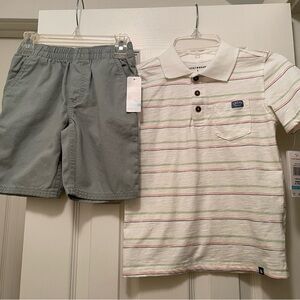 Lucky Brand Kids' Striped Polo Shirt And Short Set